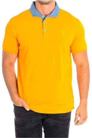U.S. Polo Assn. Top, Herre, Gul, S, Bomuld, Polo Bluser