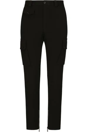 Dolce & Gabbana Bukser, Herre, Sort, M, Uld, Slim-fit Bukser