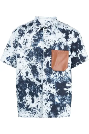FERRARI Skjorte, Herre, Blå, L, Bomuld, Short Sleeve Bluser