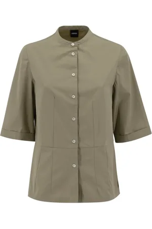 Aspesi Bluser & Skjorter, Dame, , XS, Bomuld, Bomuld Poplin Mandarin Krave Bluse