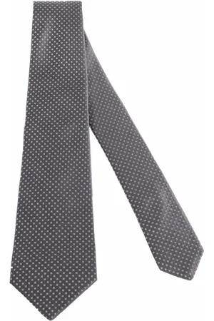 Kiton Tilbehør, Herre, Grå, ONE SIZE, Silke Geometrisk Design Slips