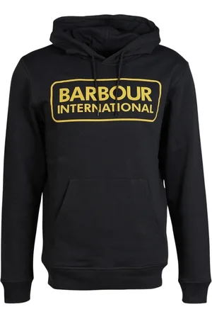 Barbour Sweathshirts & Hoodies, Herre, Sort, L, Uld, Sort Pop Over Hoodie - Stilfuld og Behagelig