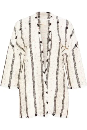 Heartmade Bluser & Skjorter, Dame, Hvid, 2XS, Stribet Skjortejakke