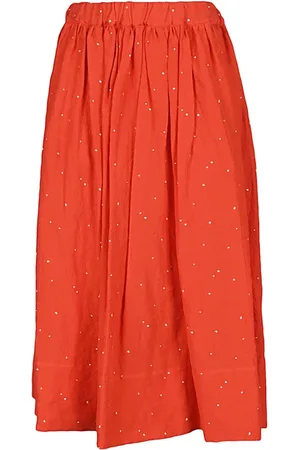 Apuntob Nederdel, Dame, Rød, XS, Bomuld, Midi Skirts