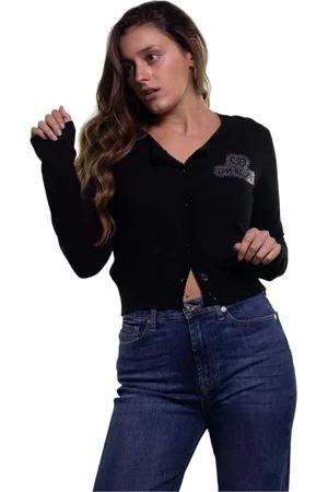 Moschino Strik, Dame, Sort, M, Uld, H65 90 x 13 Jakke