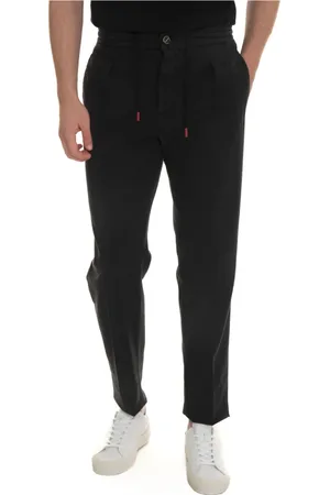 Kiton Bukser, Herre, Sort, W35, Uld, Stilfulde Jogger Bukser