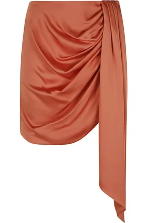 Simkhai Nederdel, Dame, Rød, S, Satin, Rød Mae Draperet Satin Mini Nederdel