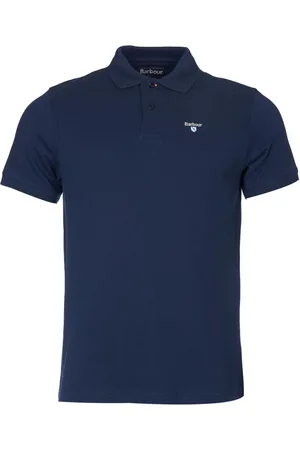 Barbour Top, Herre, Blå, L, Bomuld, Sporty Bomuldspolo med Broderet Logo