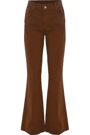 Flare bukser kvinder i brun farve | FASHIOLA.dk