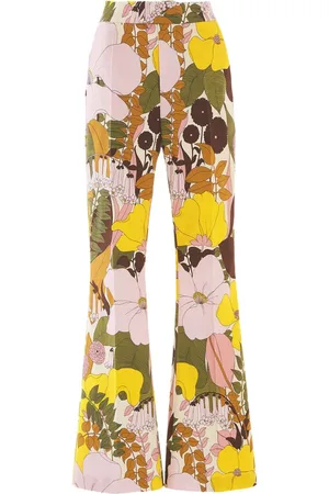 La DoubleJ Bukser, Dame, Flerfarvet, M, Bomuld, Big Flower Bootcut Bukser