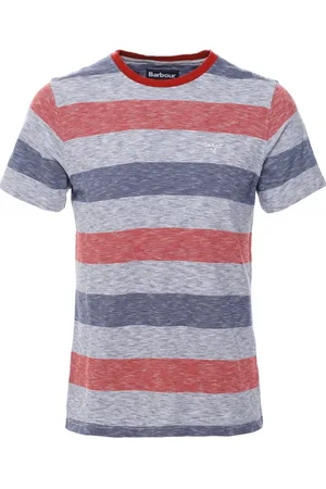 Barbour Top, Herre, Grå, S, Bomuld, Stribet Atletisk Fit T-shirt