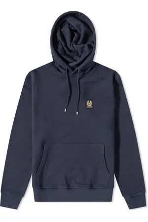 Belstaff Sweathshirts & Hoodies, Herre, Blå, S, Bomuld, Klassisk Patch Popover Hoody