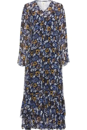Heartmade Kjole, Dame, Blå, XS, Blomstret Maxi Kjole til enhver lejlighed