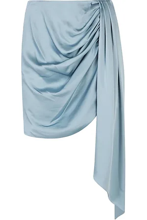 Simkhai Nederdel, Dame, Blå, L, Satin, Klar Blå Mae Draperet Satin Mini Nederdel