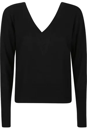 FEDERICA TOSI Strik, Dame, Sort, M, Sort V-Hals Sweater