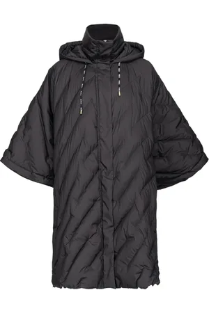 Pinko Frakke, Dame, Sort, XS, Uld, Quiltet Cape-Stil Dunjakke
