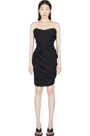 Vivienne Westwood Kjole, Dame, Sort, M, Polyester, Korsetkjole med drapering