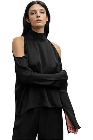 Ahlvar Gallery Bluser & Skjorter, Dame, Sort, XS, Uld, Yuri silkebluse sort