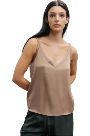 Ahlvar Gallery Top, Dame, Brun, XL, Shin silke tank sand