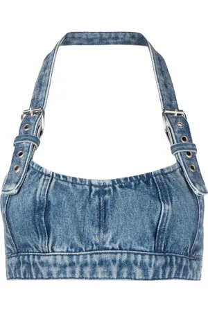 AMBUSH Top, Dame, Blå, M, Denim, Blå Denim Spænde-Stropløs