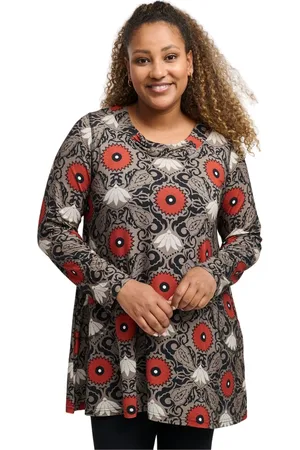 Pont Neuf Bluser & Skjorter, Dame, Flerfarvet, XS, Uld, Blomstret Tunika med Lange Ærmer