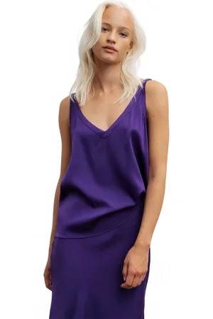 Ahlvar Gallery Top, Dame, Lilla, XL, Shin silke tank violet