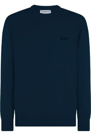 MC2 SAINT BARTH Sweathshirts & Hoodies, Herre, Blå, S, Blå Broderet Heron Sweater