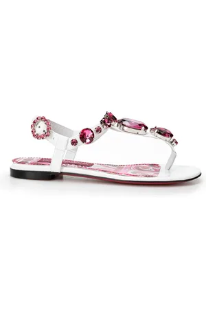 Dolce & Gabbana Sko, Dame, Hvid, 36 EU, Hvide flade sko med pinaforemetal bredde