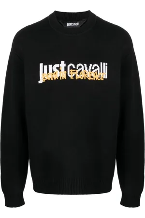 Roberto Cavalli Strik, Herre, Sort, L, Bomuld, Sorte Sweaters - ***cv