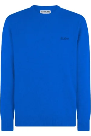 MC2 SAINT BARTH Sweathshirts & Hoodies, Herre, Blå, M, Heron Sweater med Orange Broderi