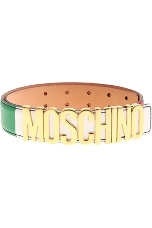 Moschino Tilbehør, Dame, Flerfarvet, S, Uld, Multifarvet Metallic Bogstavbælte