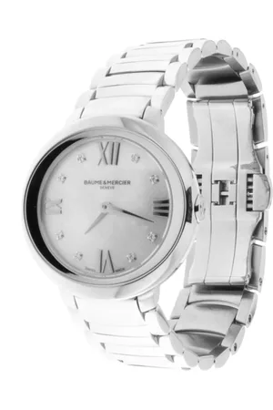Baume et Mercier Tilbehør, Dame, Grå, ONE SIZE, Uld, Kvinders Stål Quartz Ur, Rund Form, 30mm