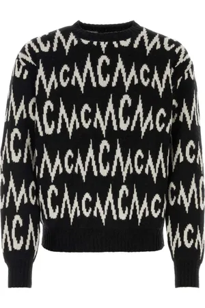 MCM Strik, Herre, Flerfarvet, M, Cashmere, Broderet Cashmere Blandings Sweater