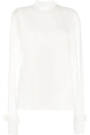 Twin-Set Strik, Dame, Hvid, XS, Tyl, Lagdelt Tyl Strikketop