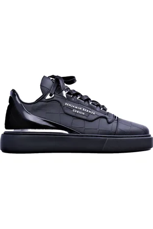Benjamin Berner Sko, Herre, Sort, 45 EU, Læder, Sorte Læder Sneakers