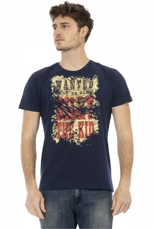 Trussardi Top, Herre, Blå, 2XL, Bomuld, T-shirts