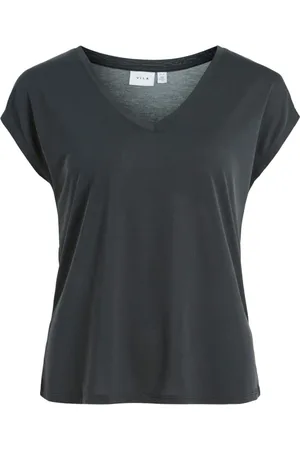 VILA Top, Dame, Sort, XL, Sort V-hals T-shirt til kvinder