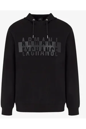 Armani Exchange Sweathshirts & Hoodies, Herre, Sort, 2XL, Bomuld, Logo Hættetrøje - XS