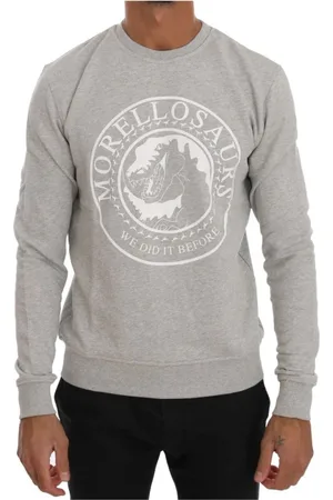 FRANKIE MORELLO Sweathshirts & Hoodies, Herre, Grå, S, Bomuld, Grå Bomuld Crewneck Sweater med Morellosaurs Logo