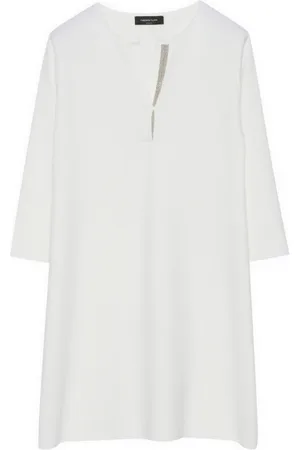 Fabiana Filippi Kjole, Dame, Hvid, M, Uld, Merino Uld Polo Kjole