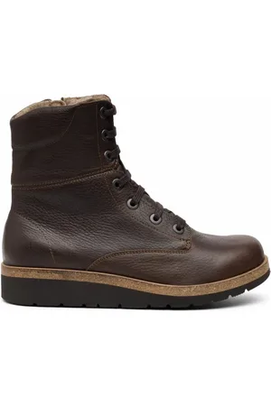New Feet Sko, Dame, Brun, 38 EU, Læder, Snørestøvler med lynlås, læder, vandafvisende, EVA-ydersål