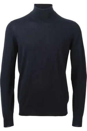 DRUMOHR Strik, Herre, Blå, 2XL, Uld, Navy Merino Turtle Neck Sweater