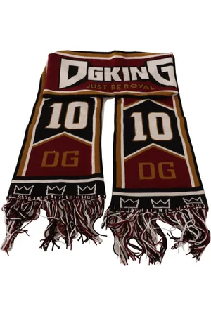 Dolce & Gabbana Tilbehør, Herre, Flerfarvet, ONE SIZE, Uld, DG King Uldtørklæde med Krone