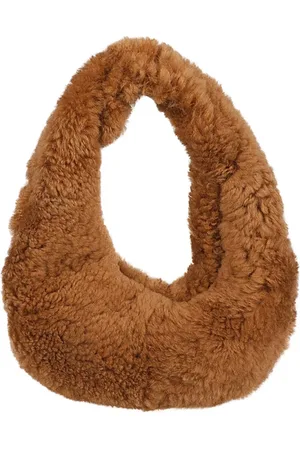 Anita Bilardi Taske, Dame, Brun, ONE SIZE, Uld, Kamel Faux Fur Skuldertaske
