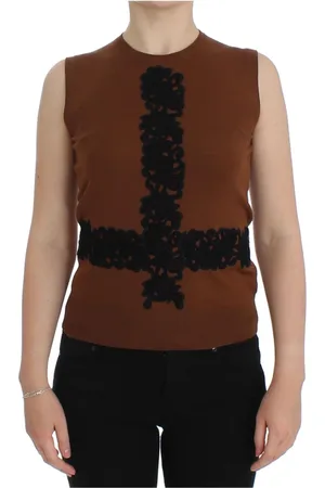 Dolce & Gabbana Top, Dame, , 2XS, Uld, Ærmeløs vest fra Monica Bellucci Sicily Collection
