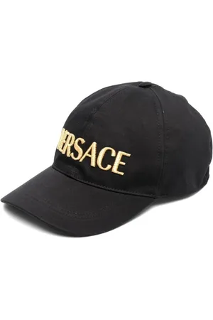 VERSACE Tilbehør, Herre, Sort, 58 CM, Bomuld, Sort Broderet Logo Baseball Cap