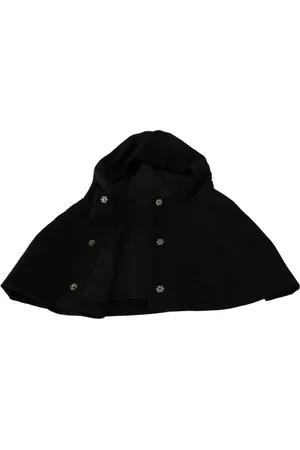 Dolce & Gabbana Tilbehør, Dame, Sort, 57 CM, Uld, Sort Uld Hættetørklæde Wrap