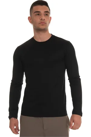 Emporio Armani Top, Herre, Sort, S, Bomuld, Slim Fit Langærmet T-shirt