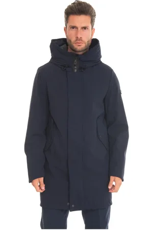 Peuterey Frakke, Herre, Blå, 2XL, Uld, Vandafvisende Parka med Lynlås
