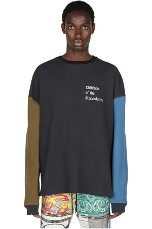Children Of The Discordance Sweathshirts & Hoodies, Herre, Brun, L, Bomuld, Bomuld Waffle Strik Sweatshirt med Kontrastpaneler